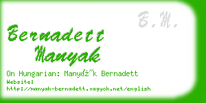 bernadett manyak business card